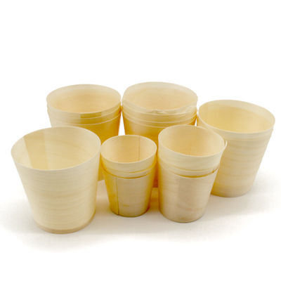 4.5mm Wooden Eco Friendly Disposable Coffee Cups Biodegradable Takeaway Coffee Cups